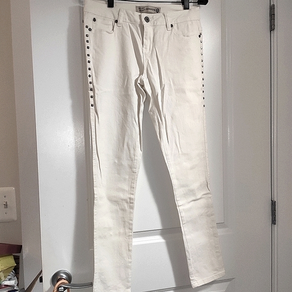 Velvet Heart Edgy Studded White Skinny Jeans Sz 27 - Picture 2 of 9
